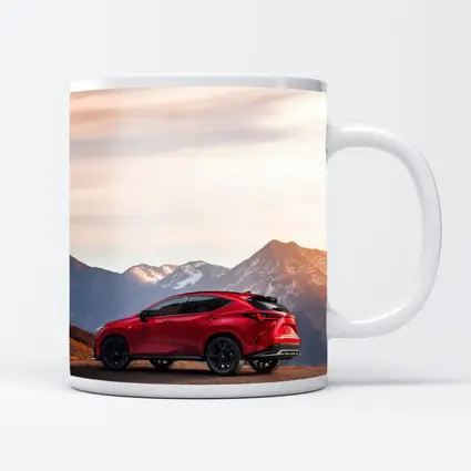 Lexus NX Red SUV Mountain Sunset Background