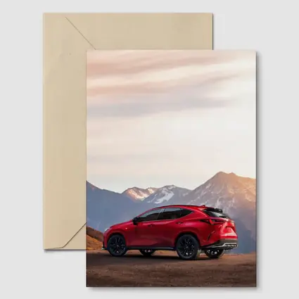 Lexus NX Red SUV Mountain Sunset Background