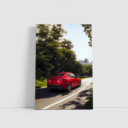 Lexus IS Red Sedan On City Road