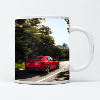 Lexus IS Red Sedan On City Road