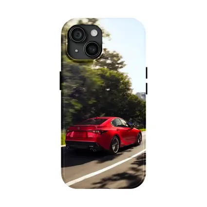 Lexus IS Red Sedan On City Road