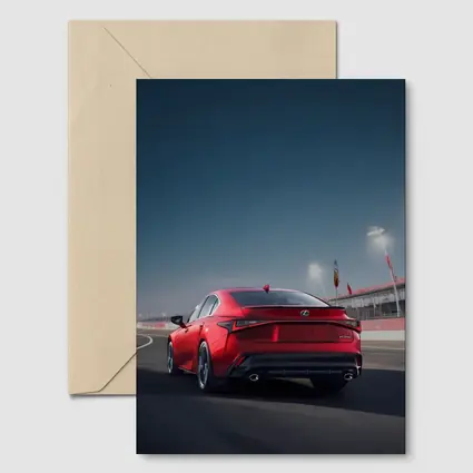 Lexus IS Red Sedan On Racing Track