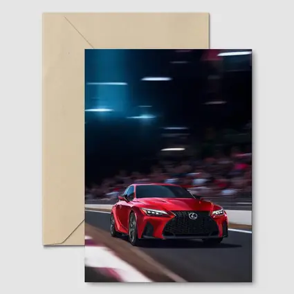 Lexus IS Red Sports Sedan On Track