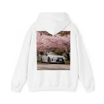 Lexus LC 500h Silver Under Cherry Blossoms