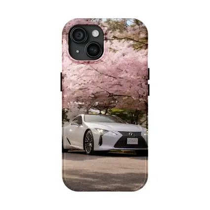 Lexus LC 500h Silver Under Cherry Blossoms