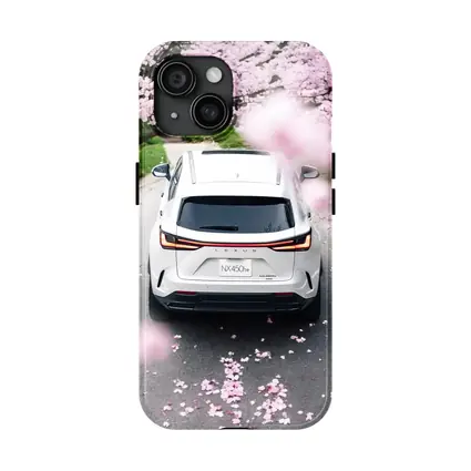 Lexus NX White SUV Cherry Blossom Road