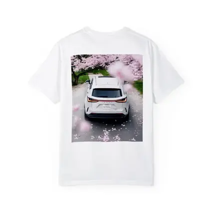 Lexus NX White SUV Cherry Blossom Road