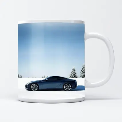 Lexus LC Coupe Blue Snow Winter Scene