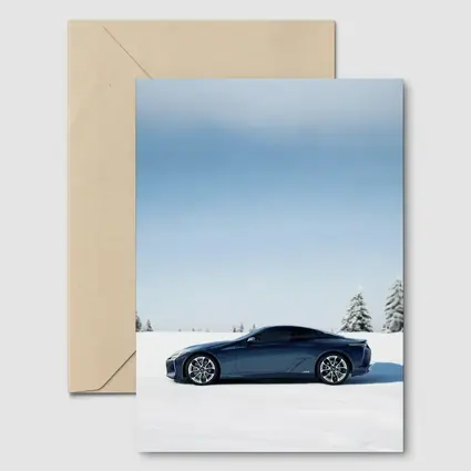 Lexus LC Coupe Blue Snow Winter Scene