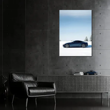 Lexus LC Coupe Blue Snow Winter Scene