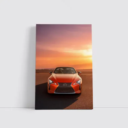 Lexus LC Convertible Orange Sunset Sky