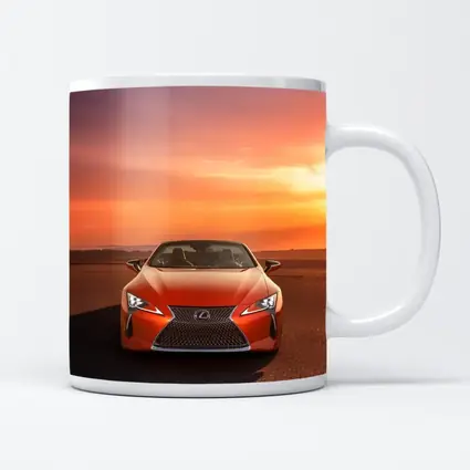 Lexus LC Convertible Orange Sunset Sky