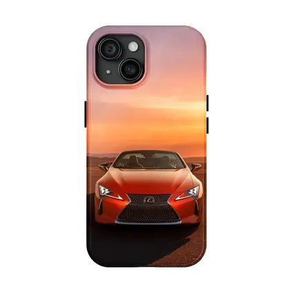 Lexus LC Convertible Orange Sunset Sky