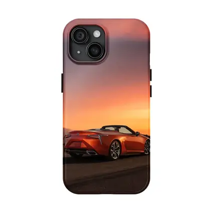 Lexus LC Convertible Orange Sunset Sky