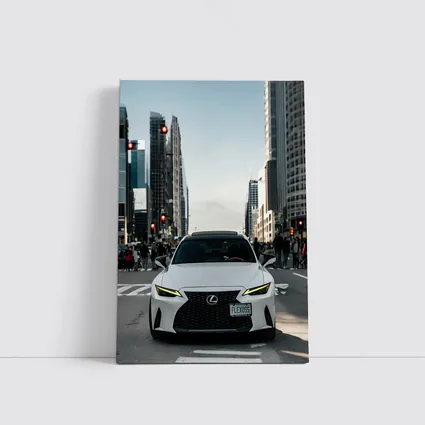 White Lexus IS City Street Front View