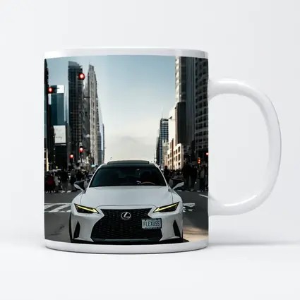 White Lexus IS City Street Front View
