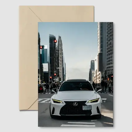White Lexus IS City Street Front View