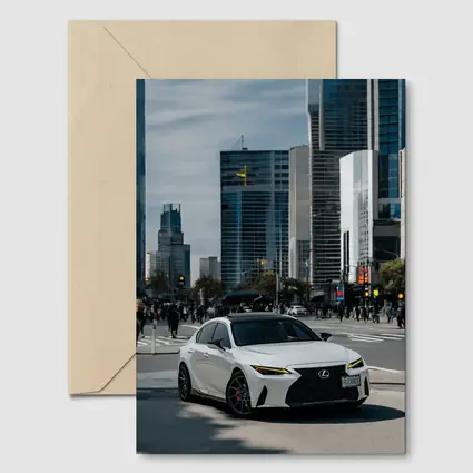 Lexus IS White Sedan City Streets