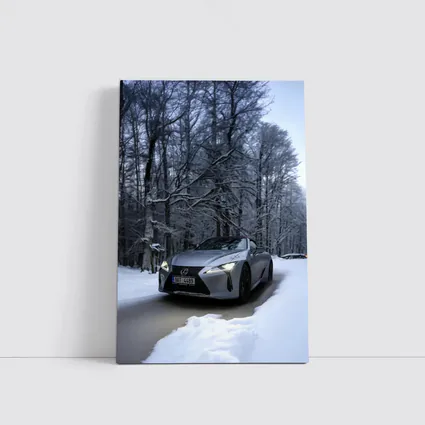 Lexus LC Coupe Snowy Winter Forest Road