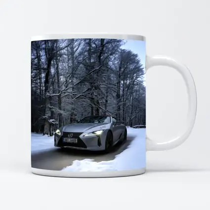 Lexus LC Coupe Snowy Winter Forest Road