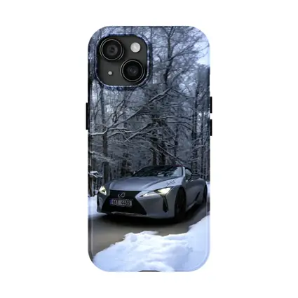 Lexus LC Coupe Snowy Winter Forest Road