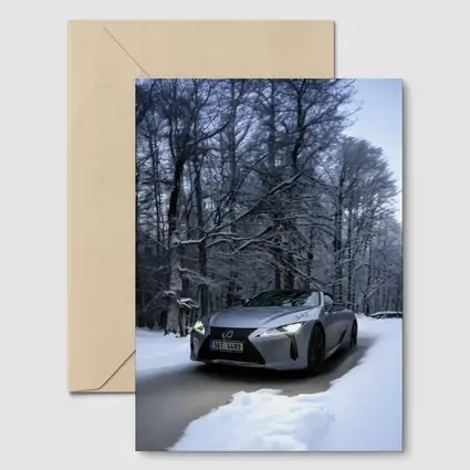 Lexus LC Coupe Snowy Winter Forest Road