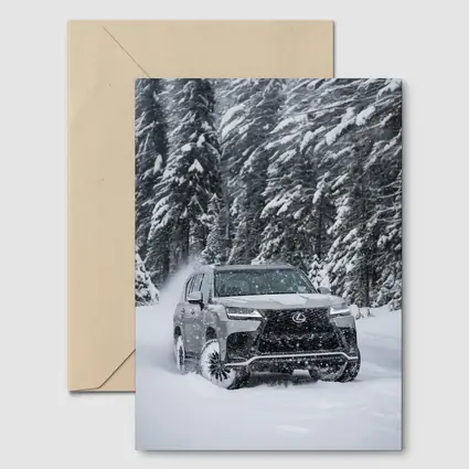 Lexus LX Driving Through Heavy Winter Snow