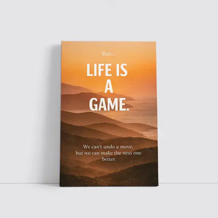 Life Is A Game Motivational Sunset Quote