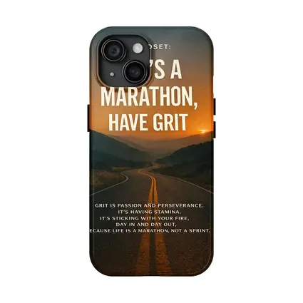 Life Marathon Grit Mindset Motivational Road Quote