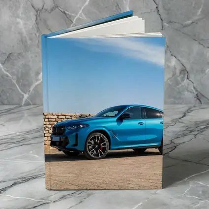 BMW X6 M Blue Parked Stone Wall