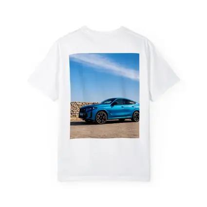 BMW X6 M Blue Parked Stone Wall