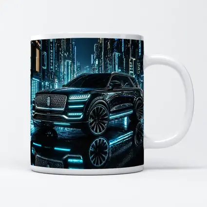 Lincoln Navigator Black Neon City Night