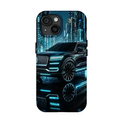 Lincoln Navigator Black Neon City Night