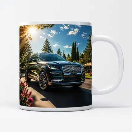 Lincoln Navigator Black SUV Sunny Garden Setting