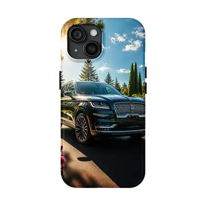 Lincoln Navigator Black SUV Sunny Garden Setting