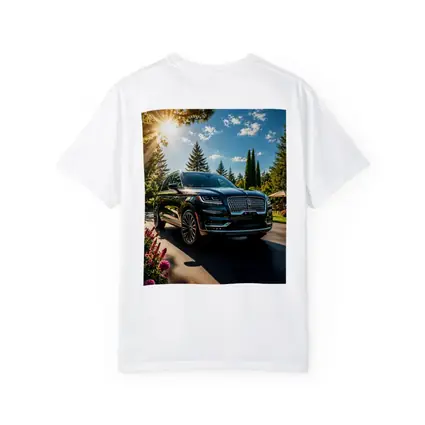 Lincoln Navigator Black SUV Sunny Garden Setting