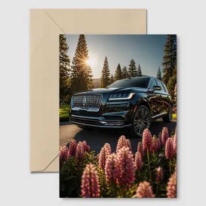 Lincoln Aviator Black SUV Sunny Forest Setting