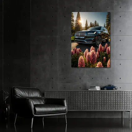 Lincoln Aviator Black SUV Sunny Forest Setting