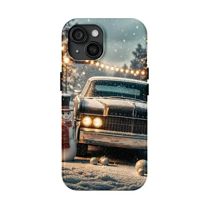 Lincoln Continental Snowman Christmas Winter Scene