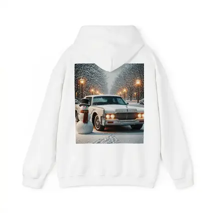 Lincoln Continental Classic Car Snowy Winter Scene