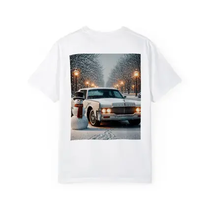 Lincoln Continental Classic Car Snowy Winter Scene