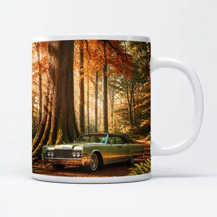 Lincoln Continental Classic Car Autumn Forest