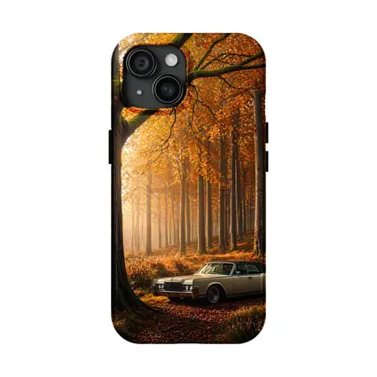Lincoln Continental Parked In Autumn Forest
