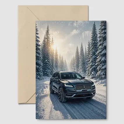Lincoln Corsair SUV Snowy Winter Forest Drive