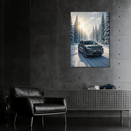 Lincoln Corsair SUV Snowy Winter Forest Drive