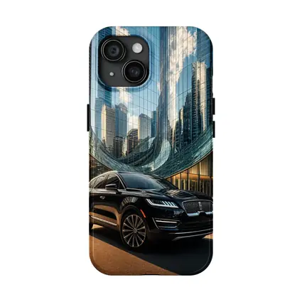 Lincoln MKC Black SUV City Glass Building