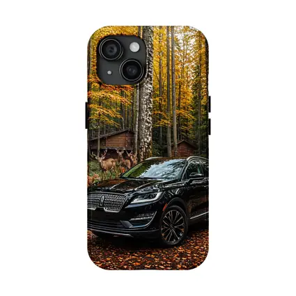Lincoln MKC Black SUV Autumn Forest
