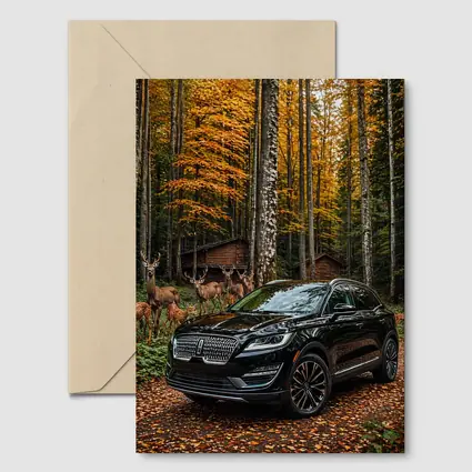 Lincoln MKC Black SUV Autumn Forest