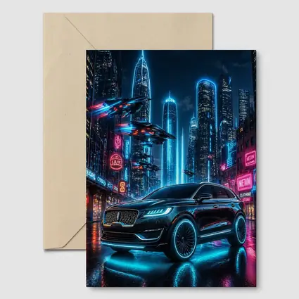 Lincoln MKX Neon Cyberpunk City Night