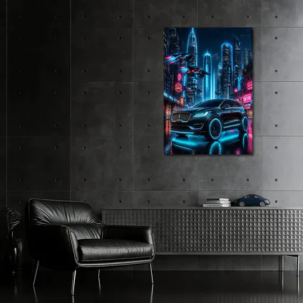 Lincoln MKX Neon Cyberpunk City Night
